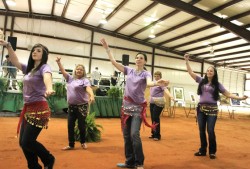 Granbury Belly Dance students participate in the Shimmy-A-Thon for Mayor Pratt benefit Fish Fry